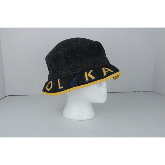 Kangol Gray with Yellow Spell Out Bucket Hat - Picture 6 of 7